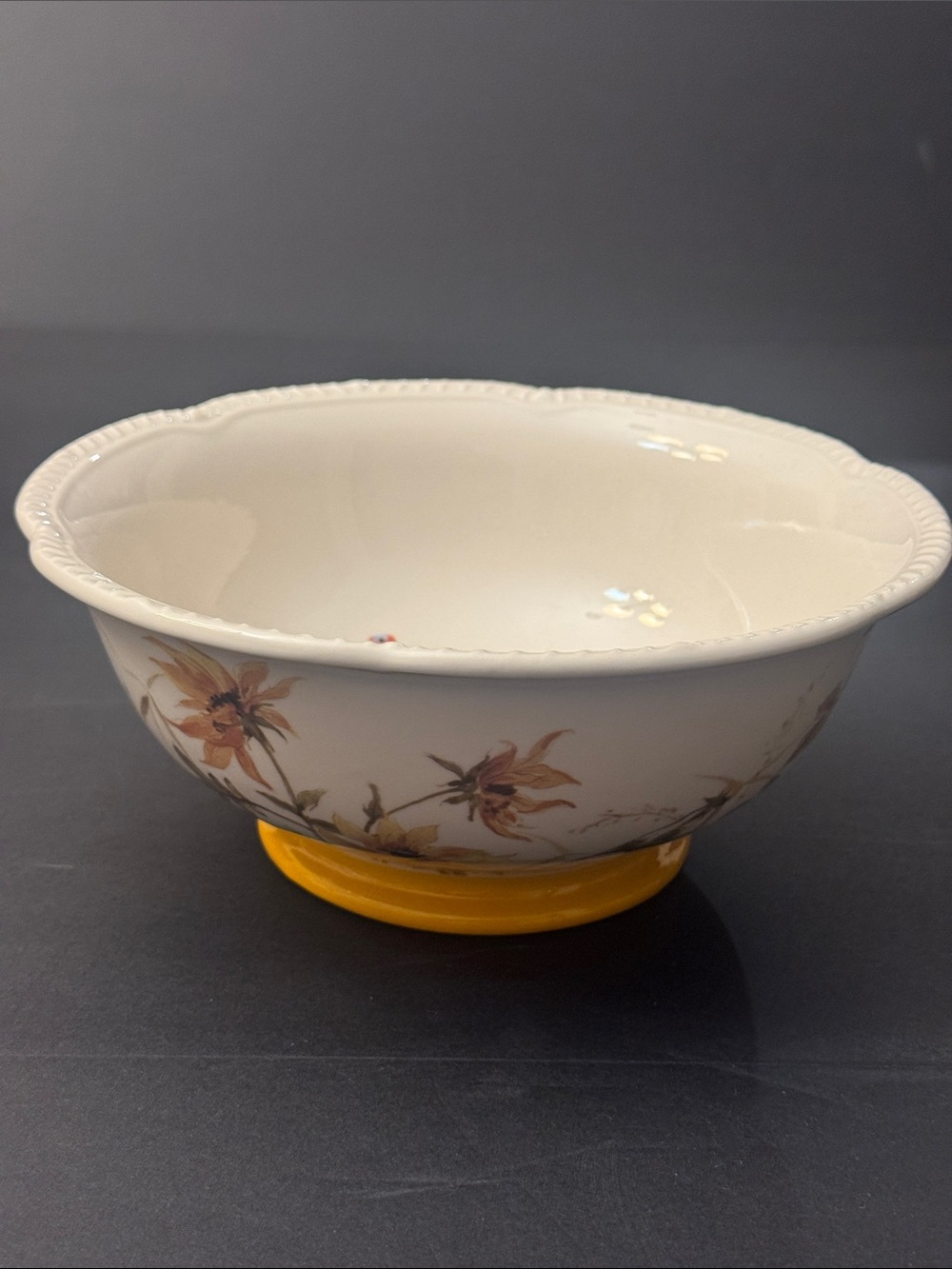 NWOT 2pc POTTER'S STUDIO Scalloped Stoneware  Fall Turkey Serving Bowl -8"x3.5"D - Picture 10 of 11